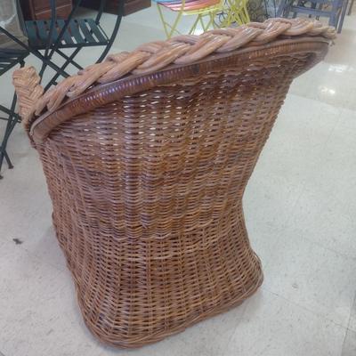 Natural Wicker Weave Patio Chair with Cushion