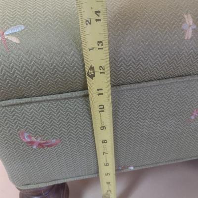 Upholstered Dragonfly Themed Foot Stool
