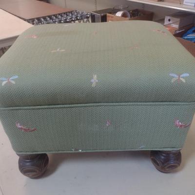Upholstered Dragonfly Themed Foot Stool