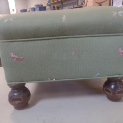 Upholstered Dragonfly Themed Foot Stool