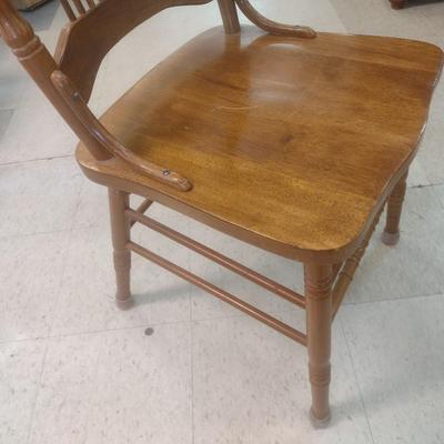 Set of Six Solid Oak Spindle Back Dining Chairs