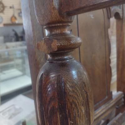 Set of Six Vintage Walnut Framed Dining Chairs includes One Carver Chair Cushioned Seats