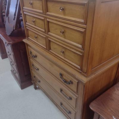 Vintage Six Drawer Tall Boy Dresser