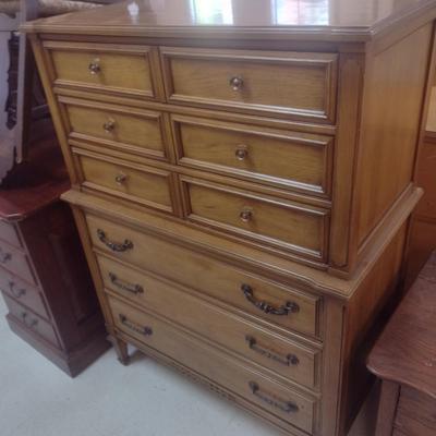 Vintage Six Drawer Tall Boy Dresser