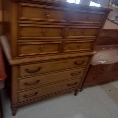 Vintage Six Drawer Tall Boy Dresser