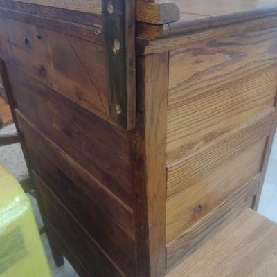 Impressive Antique Oak Two Over Four Dresser with Harness Swivel Mirror