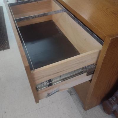 Double Drawer Wood Finish Legal File Sized Cabinet