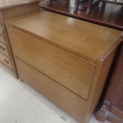 Double Drawer Wood Finish Legal File Sized Cabinet