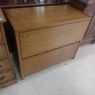 Double Drawer Wood Finish Legal File Sized Cabinet