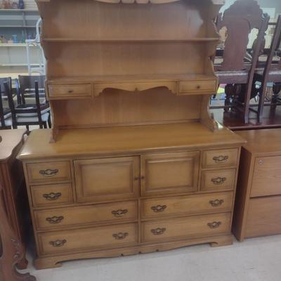 Vintage Ash Two Piece Hutch Top Sideboard