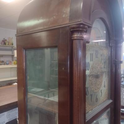 Vintage Mid Century Revere Grandfather Clock Electric Telechron Movement with Weights and Pendulum