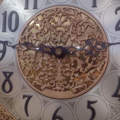 Vintage Mid Century Revere Grandfather Clock Electric Telechron Movement with Weights and Pendulum