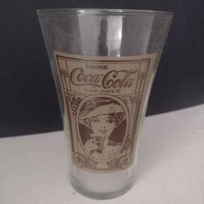Set of 16 Coca-Cola Re-Creation Flare Soda Glass with Turn of the Century Artwork Choice A