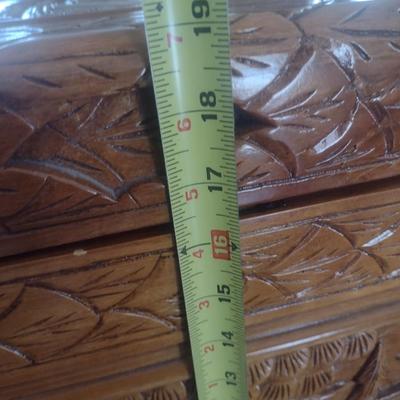 Vintage Wood Carved Storage Trunk Wildlife Theme Asian Influence Choice 40"