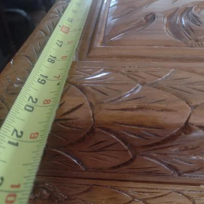 Vintage Wood Carved Storage Trunk Wildlife Theme Asian Influence Choice 40"