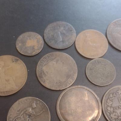 Collection of World Coins Mostly Copper or Bronze Various Dates, Denominations and Origin (#100)