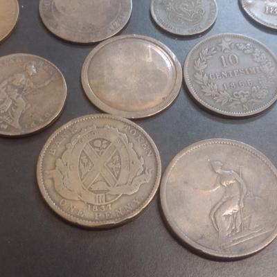 Collection of World Coins Mostly Copper or Bronze Various Dates, Denominations and Origin (#100)