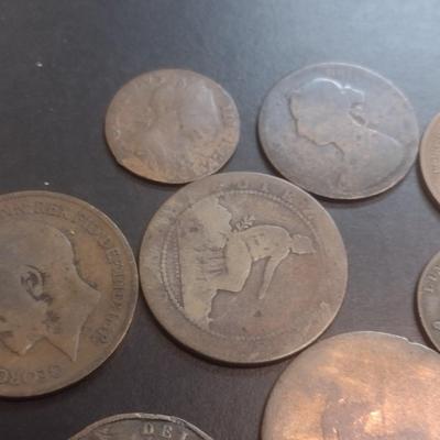 Collection of World Coins Mostly Copper or Bronze Various Dates, Denominations and Origin (#100)