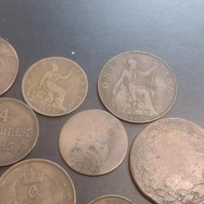 Collection of World Coins Mostly Copper or Bronze Various Dates, Denominations and Origin (#100)