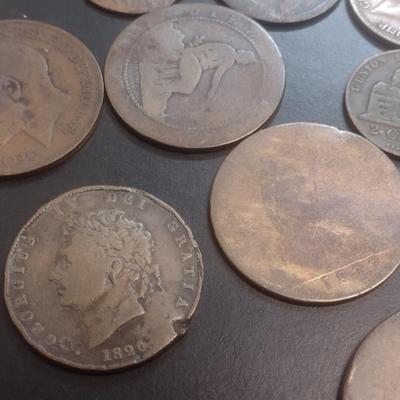 Collection of World Coins Mostly Copper or Bronze Various Dates, Denominations and Origin (#100)
