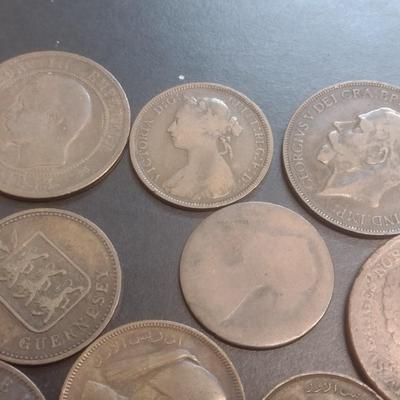 Collection of World Coins Mostly Copper or Bronze Various Dates, Denominations and Origin (#100)