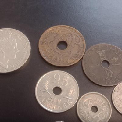 Collection of World Coins Mostly Danish or Spanish Various Dates, Denominations and Origin (#101)