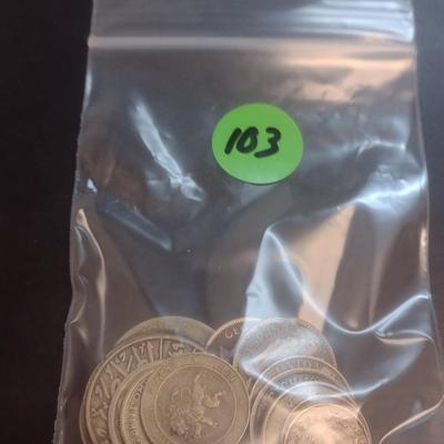 Collection of World Coins Mostly European Various Dates, Denominations and Origin (#103)
