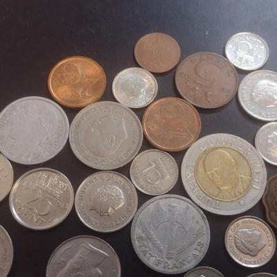 Collection of World Coins European and Asian Various Dates, Denominations and Origin (#104)