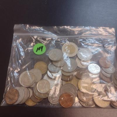 Collection of World Coins European and Asian Various Dates, Denominations and Origin (#104)