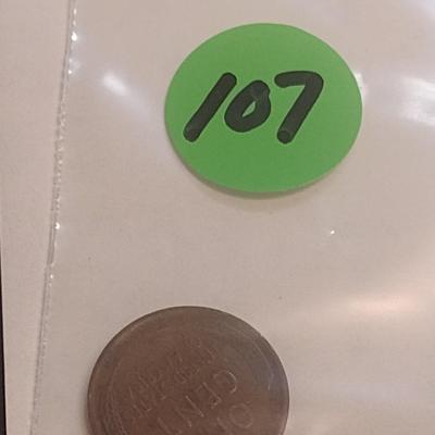 1944-S Rare Mint Mark U. S. Wheat Penny (#107)