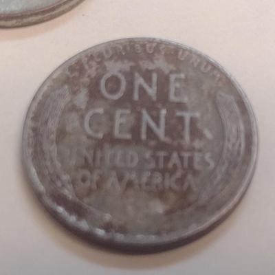 Set of Three U. S. Steel Wheat Pennies 1955, and Two 1943 (#108)
