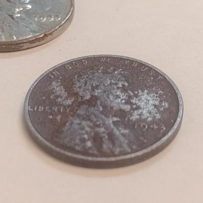 Set of Three U. S. Steel Wheat Pennies 1955, and Two 1943 (#108)