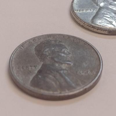 Set of Three U. S. Steel Wheat Pennies 1955, and Two 1943 (#108)