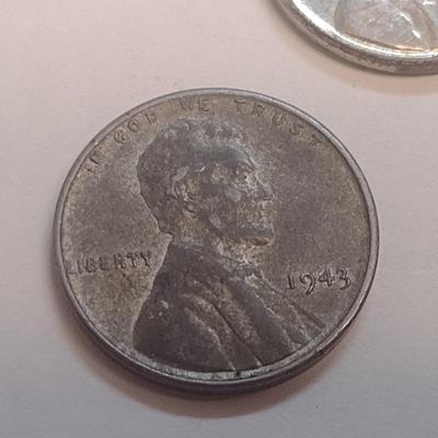 Set of Three U. S. Steel Wheat Pennies 1955, and Two 1943 (#108)