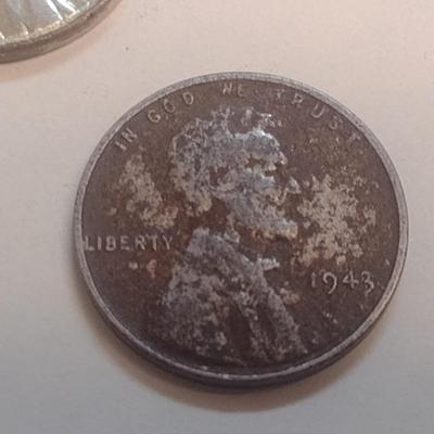 Set of Three U. S. Steel Wheat Pennies 1955, and Two 1943 (#108)