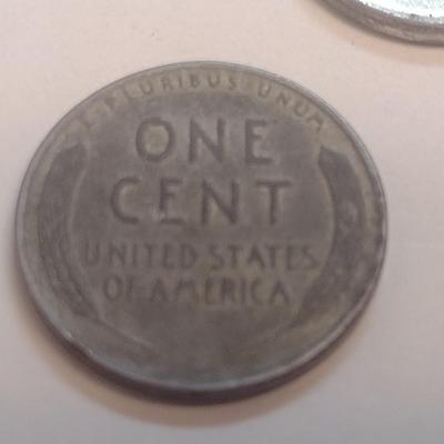 Set of Three U. S. Steel Wheat Pennies 1955, and Two 1943 (#108)