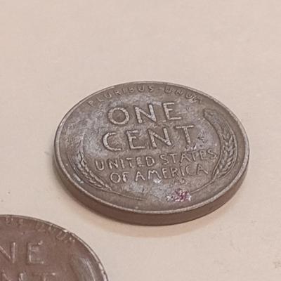 Set of Three U. S. Wheat Pennies 1956-D, 1945, and 1949-D Error (#109)
