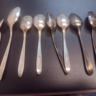 Set of Eight Pieces Sterling Silver Spoons 258 grams (#1)