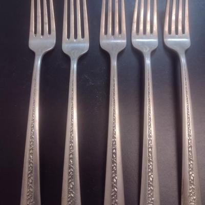 Set of Five Pieces Sterling Silver Forks 234 grams (#3)