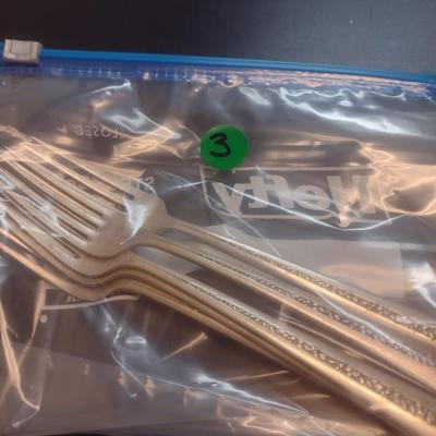 Set of Five Pieces Sterling Silver Forks 234 grams (#3)