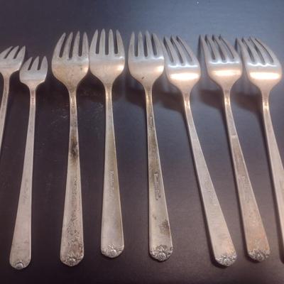 Set of Eight Pieces Sterling Silver Forks 256 grams (#4)