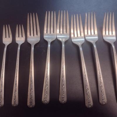 Set of Eight Pieces Sterling Silver Forks 256 grams (#4)