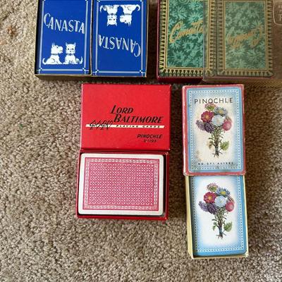 DECKS OF CARDS AND CANASTA SCORE SHEETS