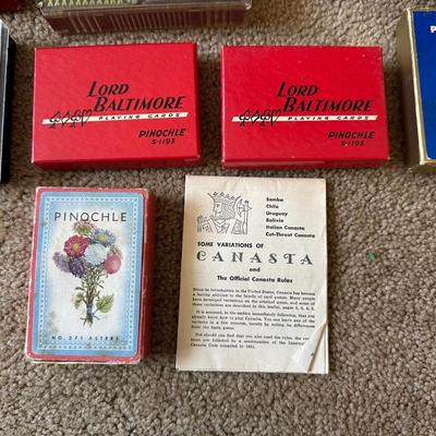 DECKS OF CARDS AND CANASTA SCORE SHEETS