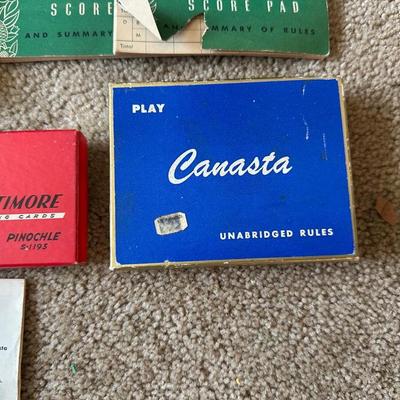 DECKS OF CARDS AND CANASTA SCORE SHEETS