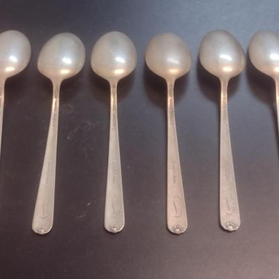 Set of Six Pieces Sterling Silver Spoons 154 grams (#5)