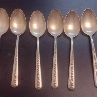 Set of Six Pieces Sterling Silver Spoons 154 grams (#5)