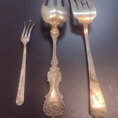 Set of Three Pieces Sterling Silver Serving Utensils 166 grams (#6)