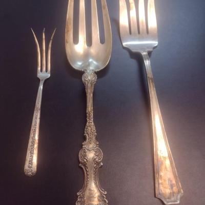 Set of Three Pieces Sterling Silver Serving Utensils 166 grams (#6)