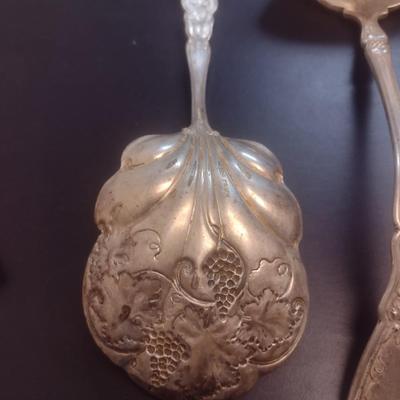 Set of Three Pieces Antique Silverplate Serving Utensils (#7)